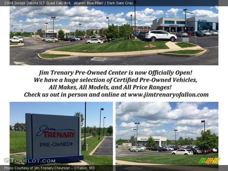 Atlantic Blue Pearl / Dark Slate Gray 2004 Dodge Dakota SLT Quad Cab 4x4