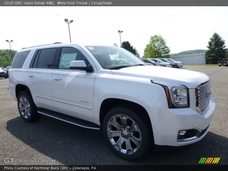 White Frost Tricoat / Cocoa/Shale 2016 GMC Yukon Denali 4WD