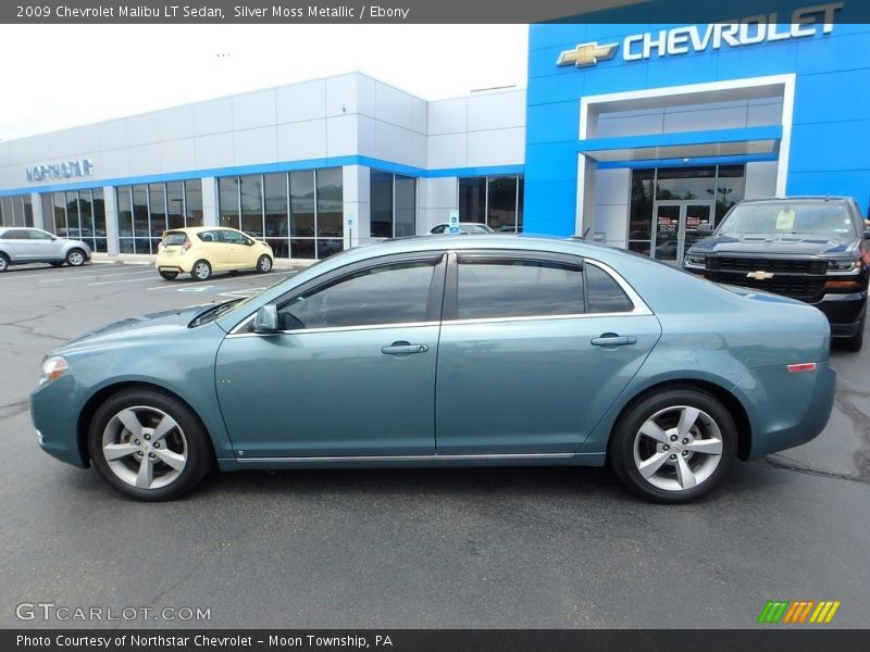 Silver Moss Metallic / Ebony 2009 Chevrolet Malibu LT Sedan