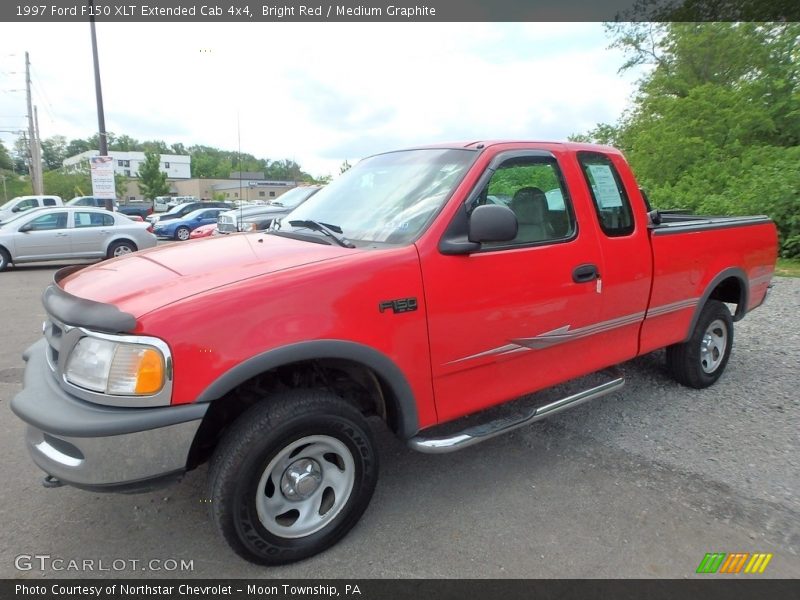 Bright Red / Medium Graphite 1997 Ford F150 XLT Extended Cab 4x4