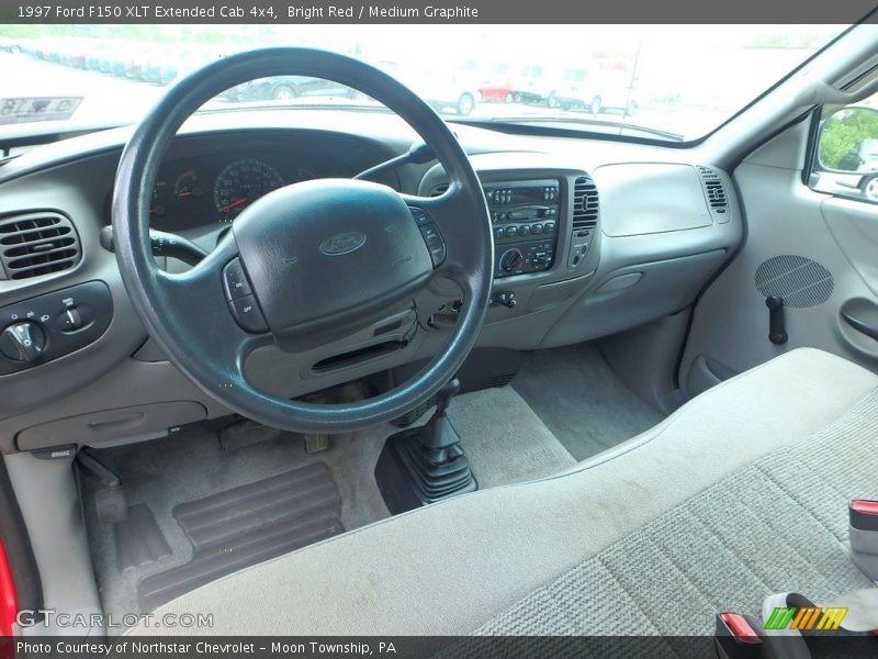 Bright Red / Medium Graphite 1997 Ford F150 XLT Extended Cab 4x4