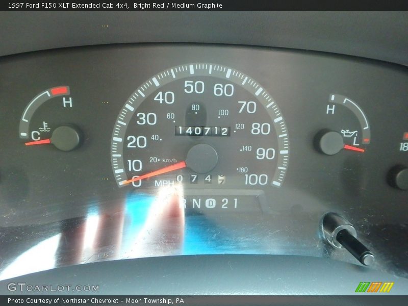 Bright Red / Medium Graphite 1997 Ford F150 XLT Extended Cab 4x4