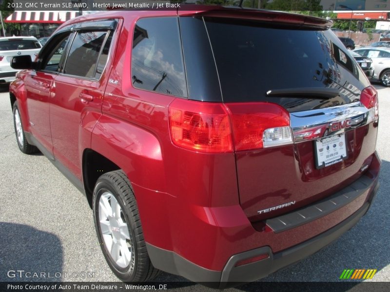 Merlot Jewel Metallic / Jet Black 2012 GMC Terrain SLE AWD