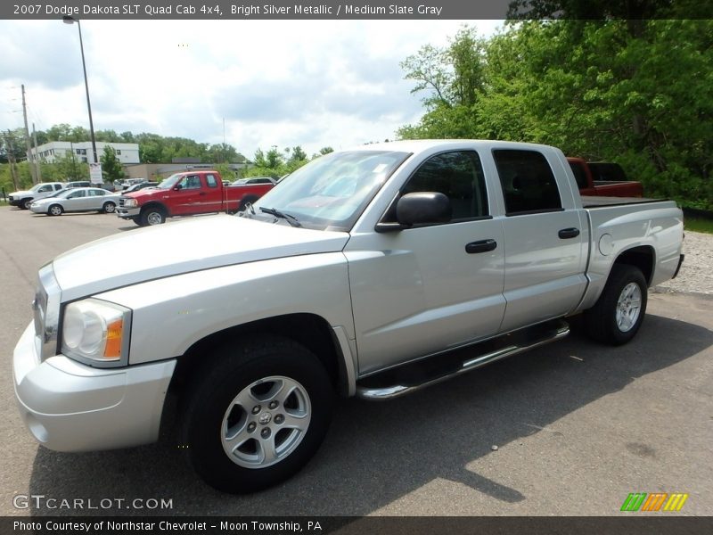 Bright Silver Metallic / Medium Slate Gray 2007 Dodge Dakota SLT Quad Cab 4x4