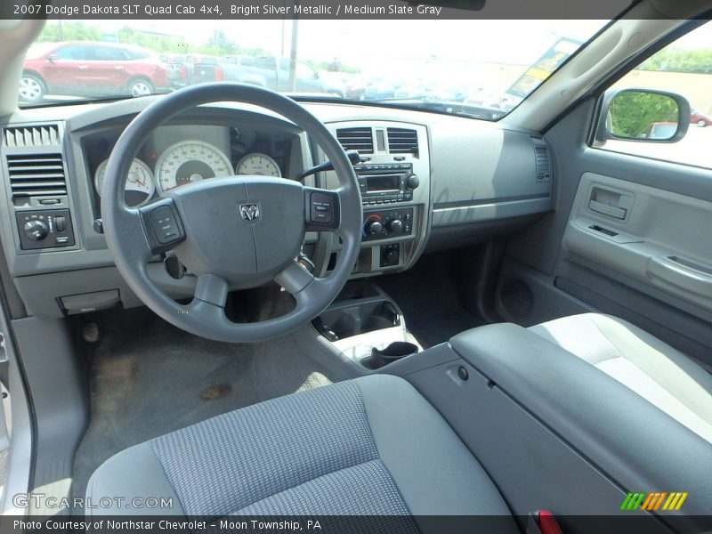 Bright Silver Metallic / Medium Slate Gray 2007 Dodge Dakota SLT Quad Cab 4x4