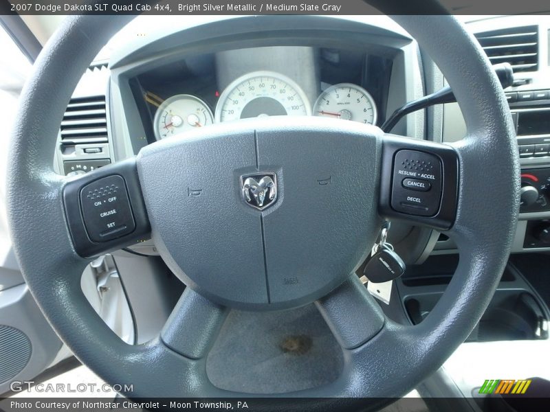 Bright Silver Metallic / Medium Slate Gray 2007 Dodge Dakota SLT Quad Cab 4x4
