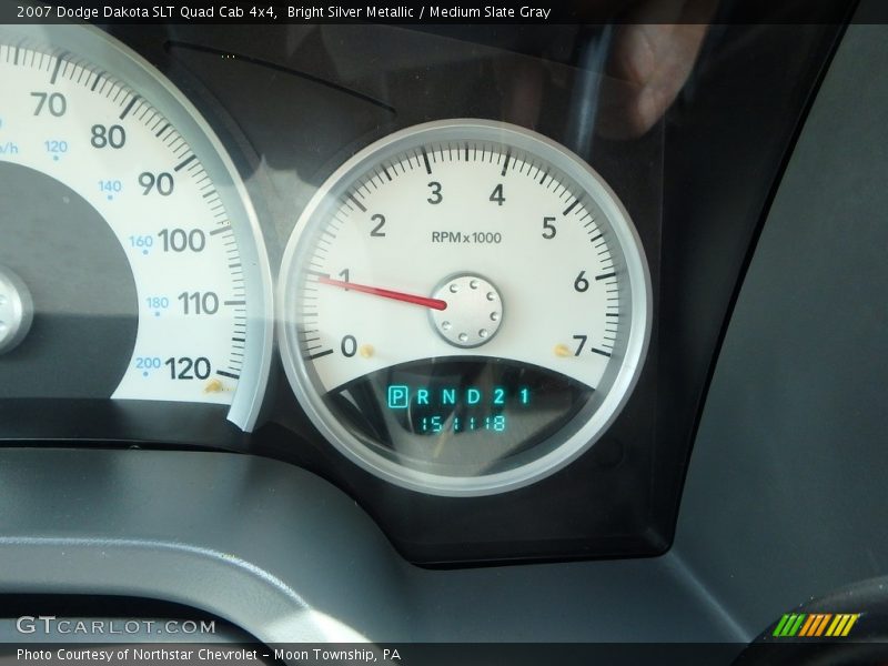 Bright Silver Metallic / Medium Slate Gray 2007 Dodge Dakota SLT Quad Cab 4x4