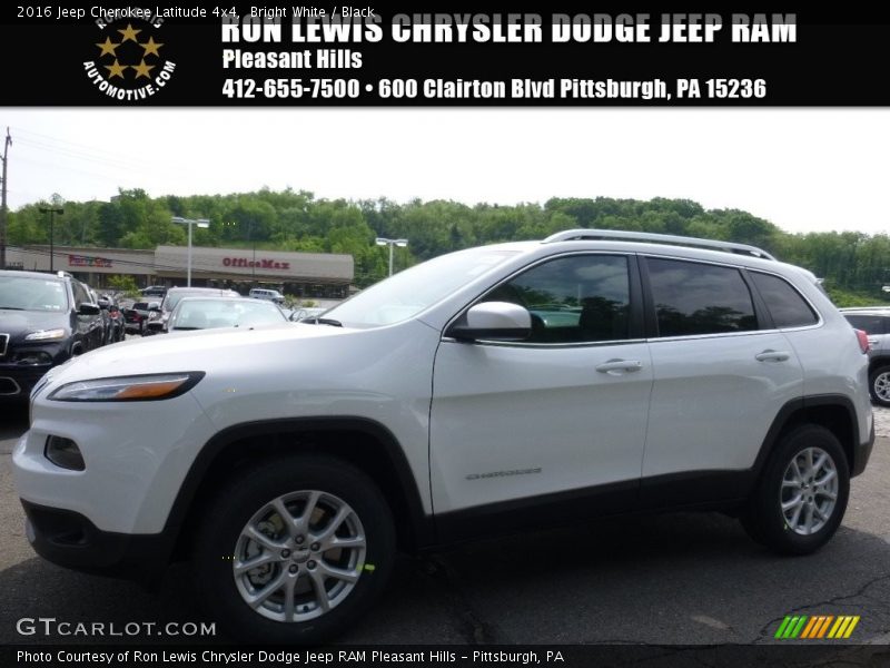 Bright White / Black 2016 Jeep Cherokee Latitude 4x4