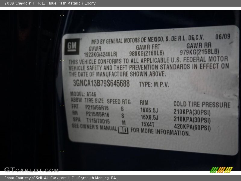 Blue Flash Metallic / Ebony 2009 Chevrolet HHR LS