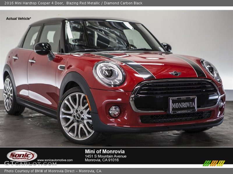 Blazing Red Metallic / Diamond Carbon Black 2016 Mini Hardtop Cooper 4 Door