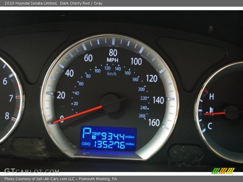 Dark Cherry Red / Gray 2010 Hyundai Sonata Limited