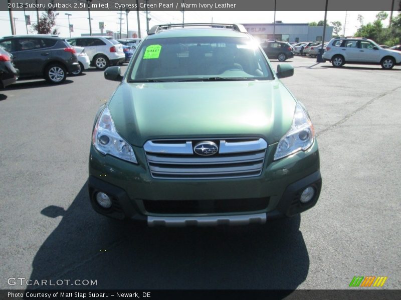 Cypress Green Pearl / Warm Ivory Leather 2013 Subaru Outback 2.5i Limited