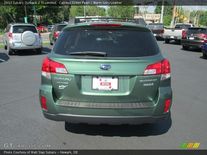 Cypress Green Pearl / Warm Ivory Leather 2013 Subaru Outback 2.5i Limited
