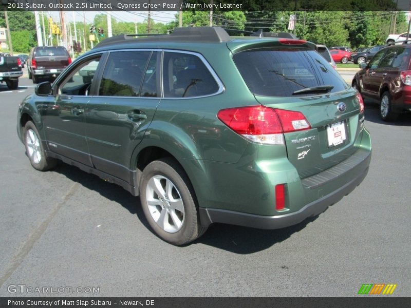 Cypress Green Pearl / Warm Ivory Leather 2013 Subaru Outback 2.5i Limited