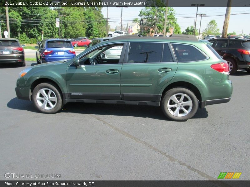 Cypress Green Pearl / Warm Ivory Leather 2013 Subaru Outback 2.5i Limited