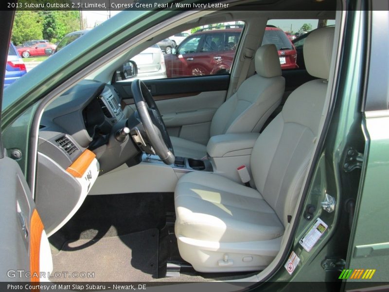 Cypress Green Pearl / Warm Ivory Leather 2013 Subaru Outback 2.5i Limited
