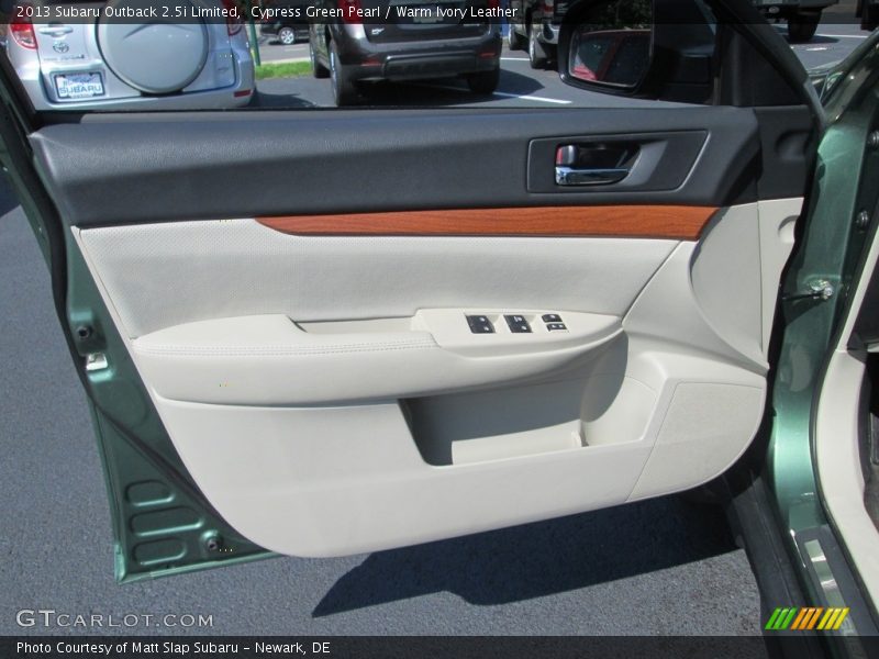 Cypress Green Pearl / Warm Ivory Leather 2013 Subaru Outback 2.5i Limited