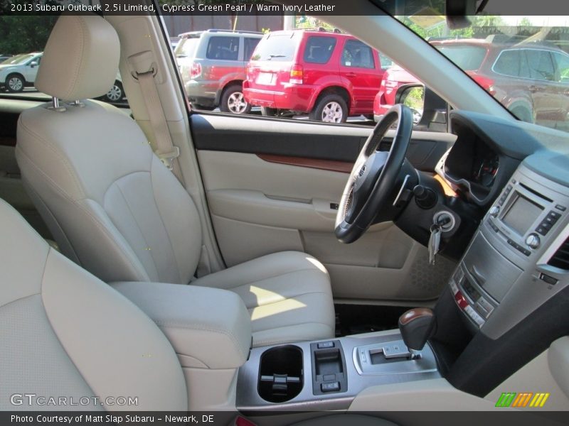 Cypress Green Pearl / Warm Ivory Leather 2013 Subaru Outback 2.5i Limited
