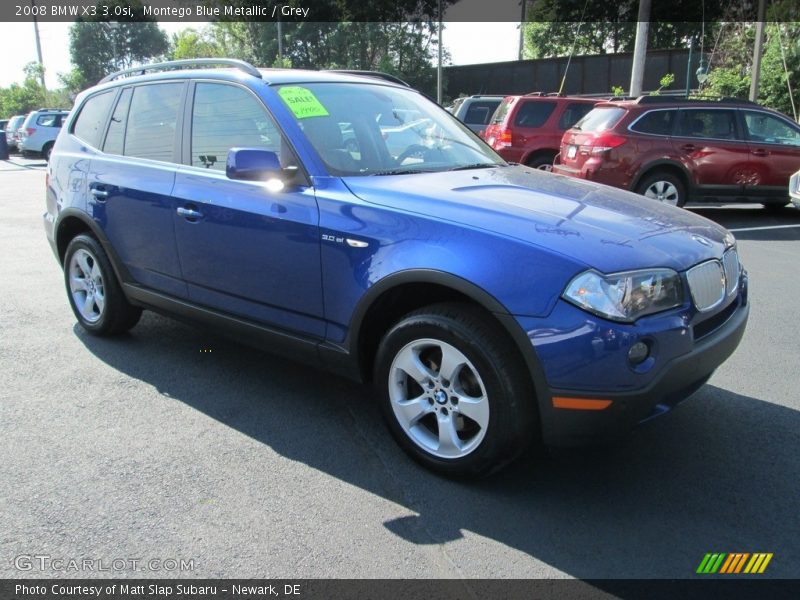 Montego Blue Metallic / Grey 2008 BMW X3 3.0si