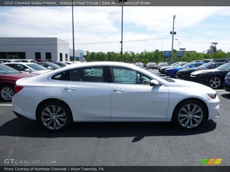 Iridescent Pearl Tricoat / Dark Atmosphere/Loft Brown 2016 Chevrolet Malibu Premier