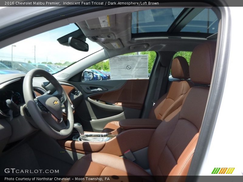 Iridescent Pearl Tricoat / Dark Atmosphere/Loft Brown 2016 Chevrolet Malibu Premier