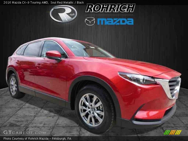 Soul Red Metallic / Black 2016 Mazda CX-9 Touring AWD