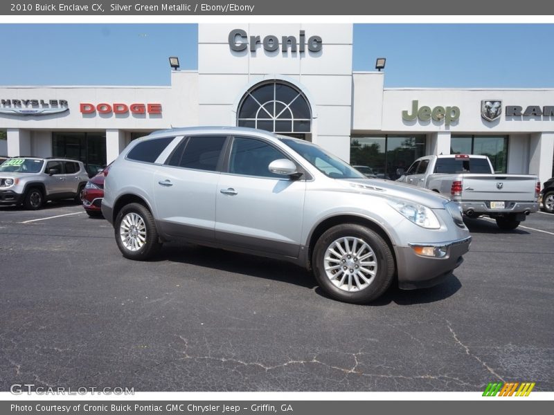 Silver Green Metallic / Ebony/Ebony 2010 Buick Enclave CX