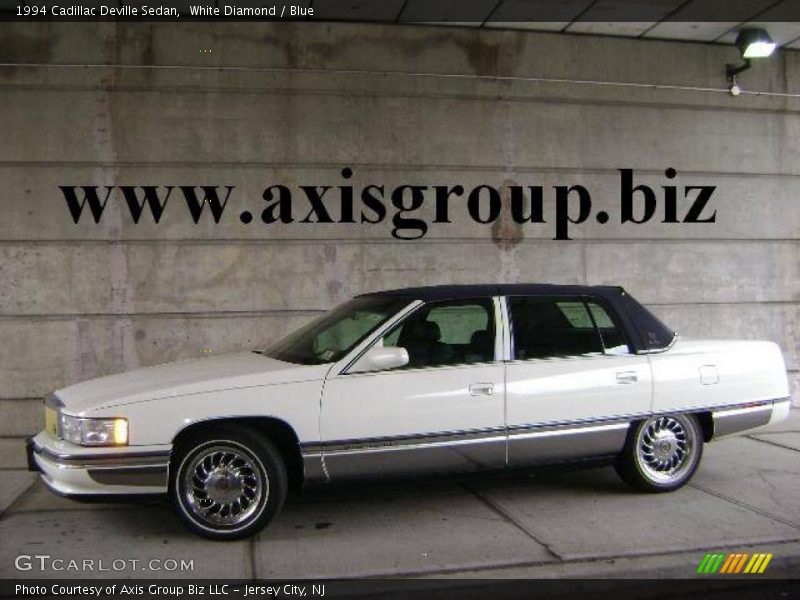 White Diamond / Blue 1994 Cadillac Deville Sedan