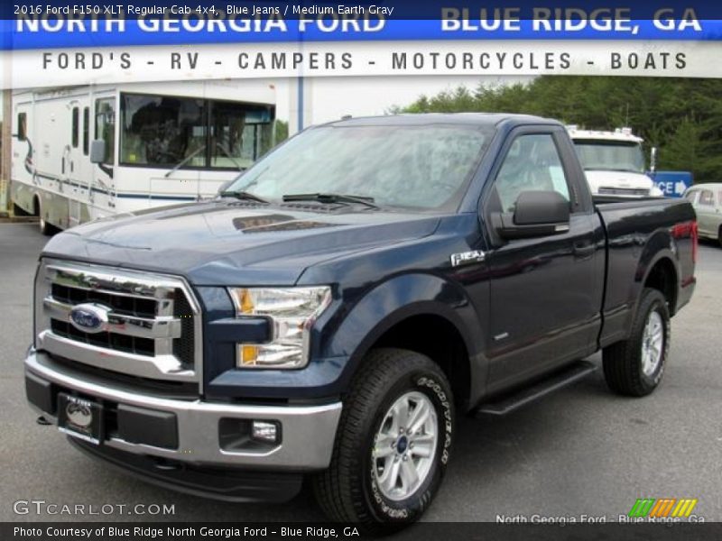 Blue Jeans / Medium Earth Gray 2016 Ford F150 XLT Regular Cab 4x4