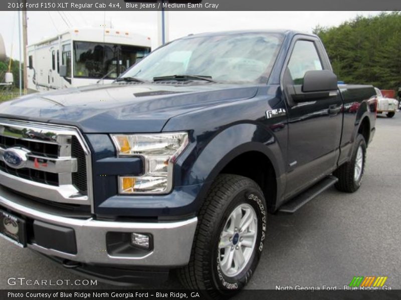 Blue Jeans / Medium Earth Gray 2016 Ford F150 XLT Regular Cab 4x4