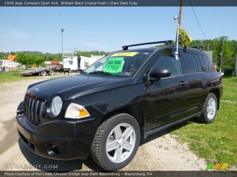 Brilliant Black Crystal Pearl / Dark Slate Gray 2008 Jeep Compass Sport 4x4