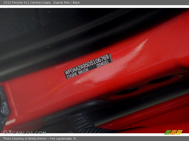 Guards Red / Black 2013 Porsche 911 Carrera Coupe