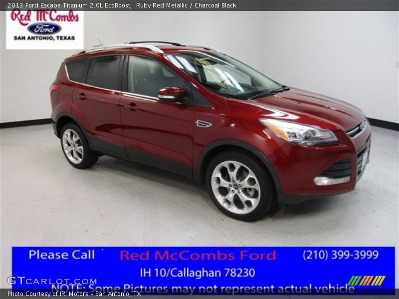 Ruby Red Metallic / Charcoal Black 2013 Ford Escape Titanium 2.0L EcoBoost