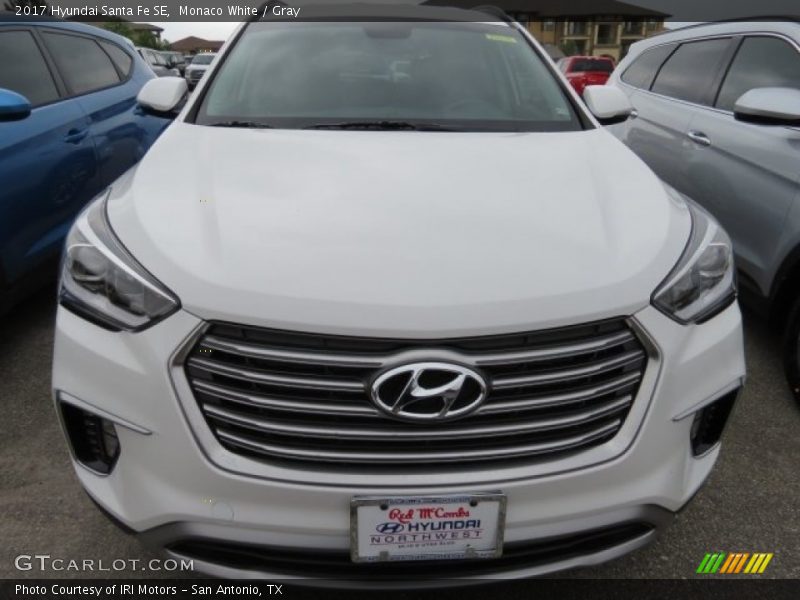 Monaco White / Gray 2017 Hyundai Santa Fe SE