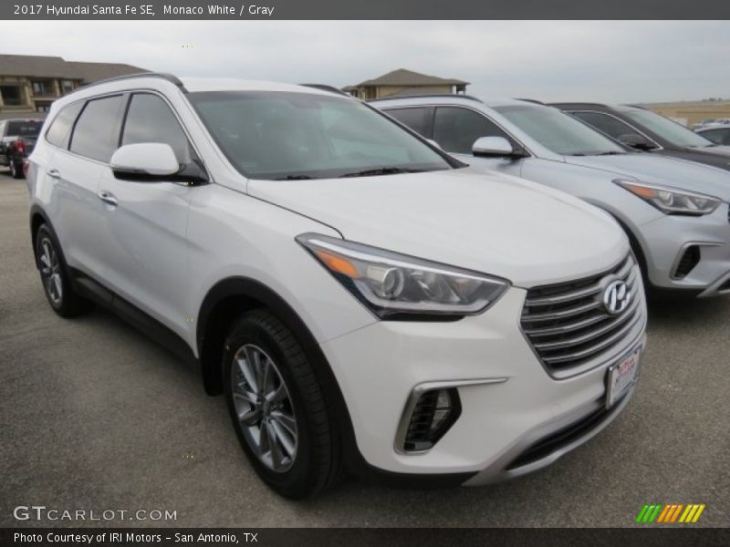 Monaco White / Gray 2017 Hyundai Santa Fe SE