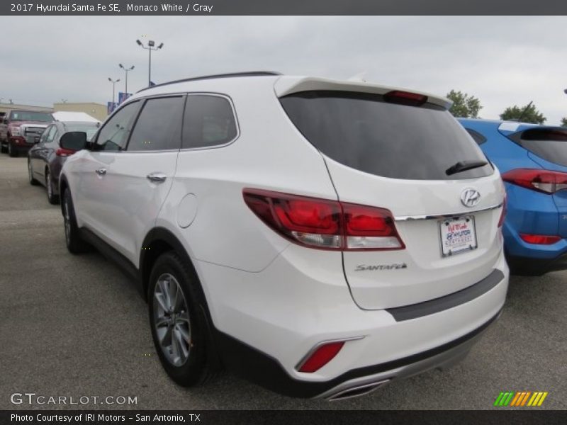 Monaco White / Gray 2017 Hyundai Santa Fe SE