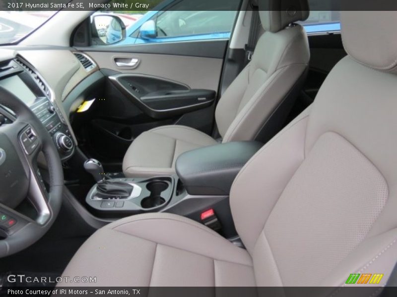 Monaco White / Gray 2017 Hyundai Santa Fe SE