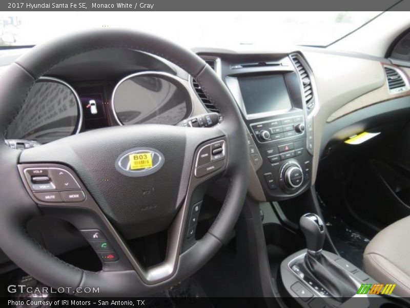 Monaco White / Gray 2017 Hyundai Santa Fe SE