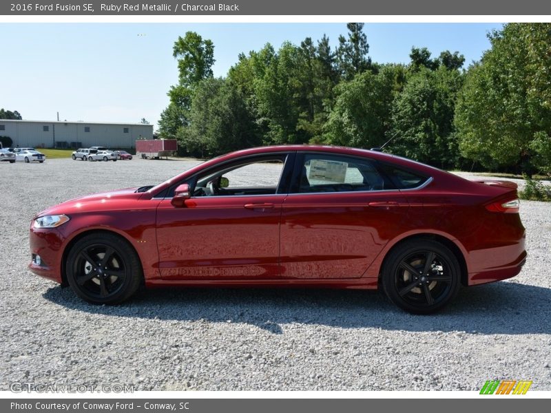 Ruby Red Metallic / Charcoal Black 2016 Ford Fusion SE