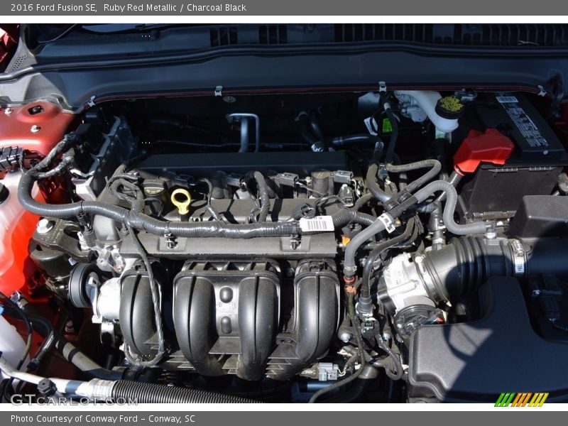 Ruby Red Metallic / Charcoal Black 2016 Ford Fusion SE