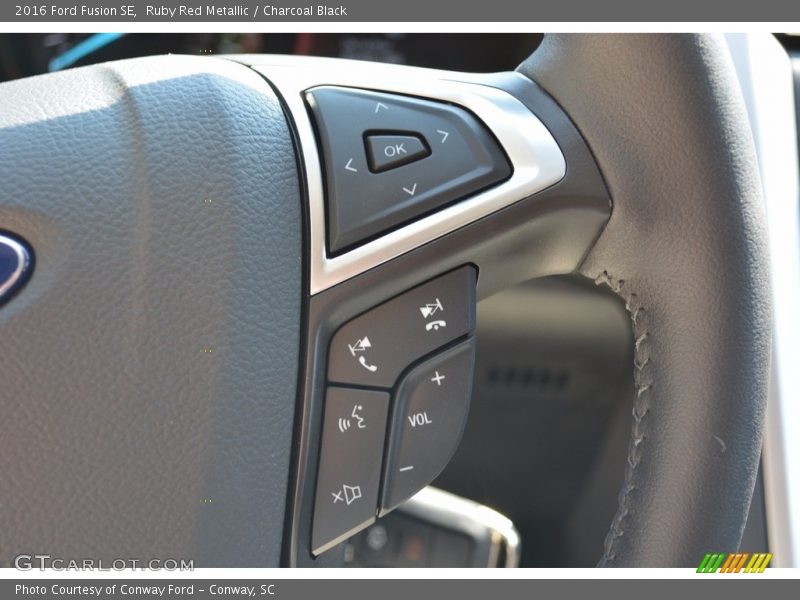Ruby Red Metallic / Charcoal Black 2016 Ford Fusion SE