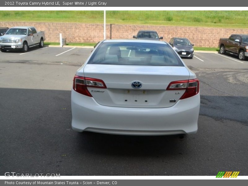 Super White / Light Gray 2012 Toyota Camry Hybrid LE