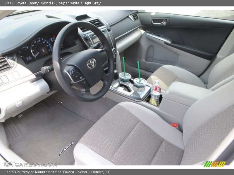 Super White / Light Gray 2012 Toyota Camry Hybrid LE