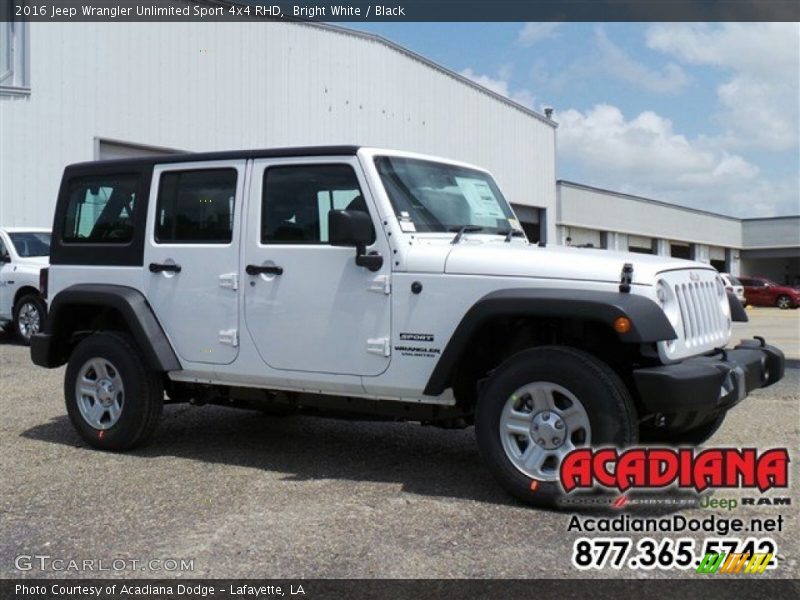 Bright White / Black 2016 Jeep Wrangler Unlimited Sport 4x4 RHD