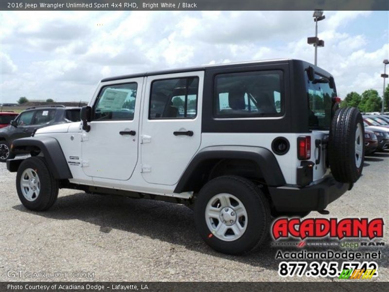 Bright White / Black 2016 Jeep Wrangler Unlimited Sport 4x4 RHD