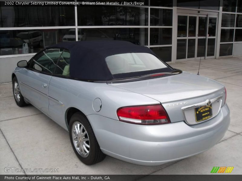 Brilliant Silver Metallic / Black/Beige 2002 Chrysler Sebring Limited Convertible