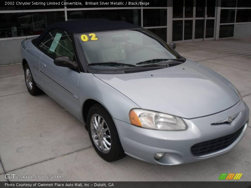 Brilliant Silver Metallic / Black/Beige 2002 Chrysler Sebring Limited Convertible