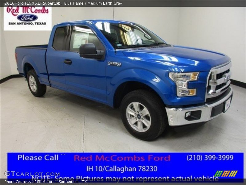 Blue Flame / Medium Earth Gray 2016 Ford F150 XLT SuperCab