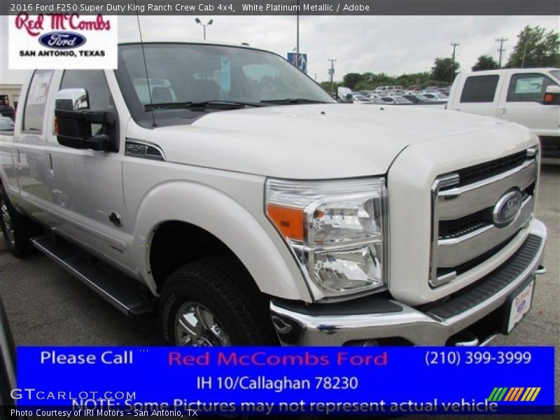White Platinum Metallic / Adobe 2016 Ford F250 Super Duty King Ranch Crew Cab 4x4