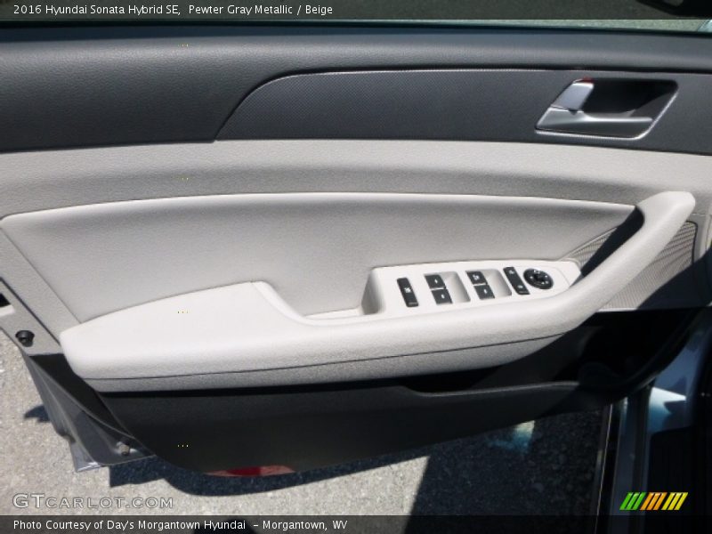 Pewter Gray Metallic / Beige 2016 Hyundai Sonata Hybrid SE